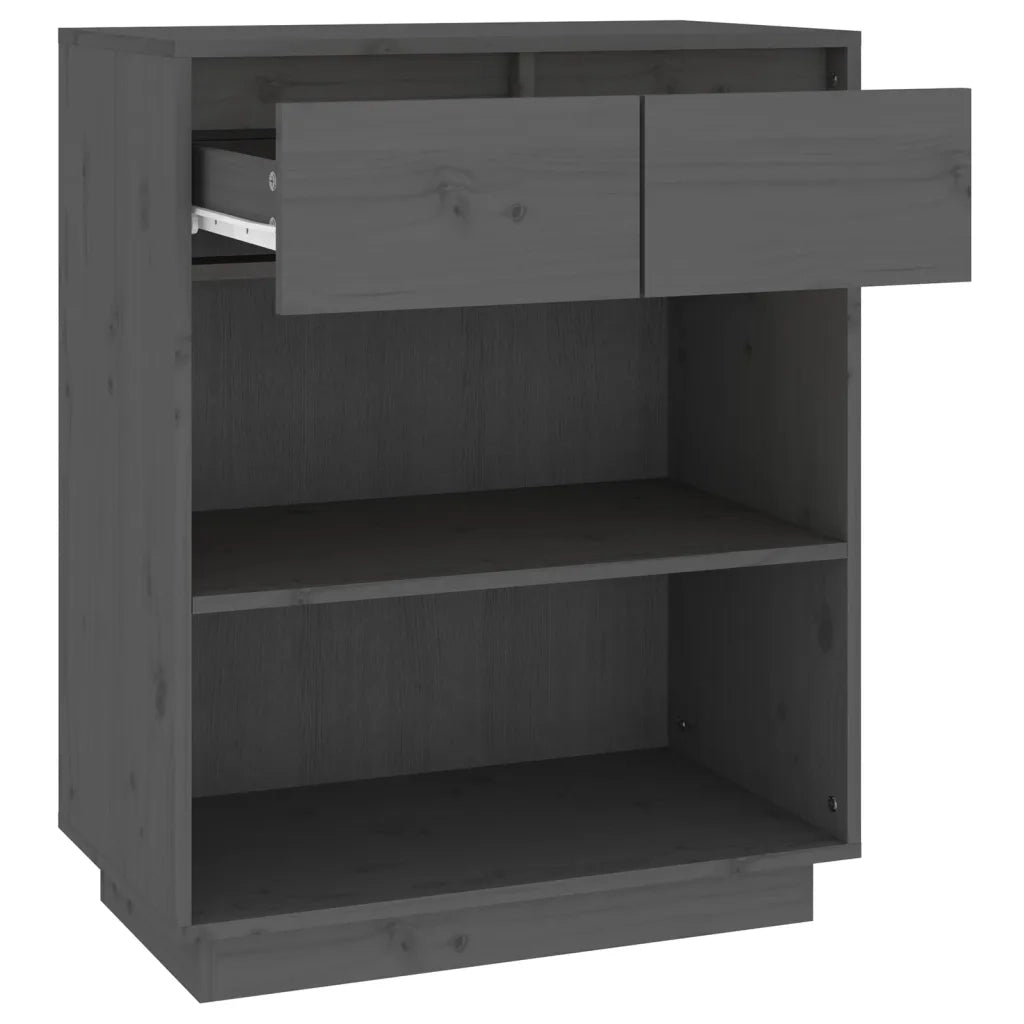 Mobile Consolle | Tavolo d'Ingresso Grigio 60x34x75 cm in Legno Massello di Pino