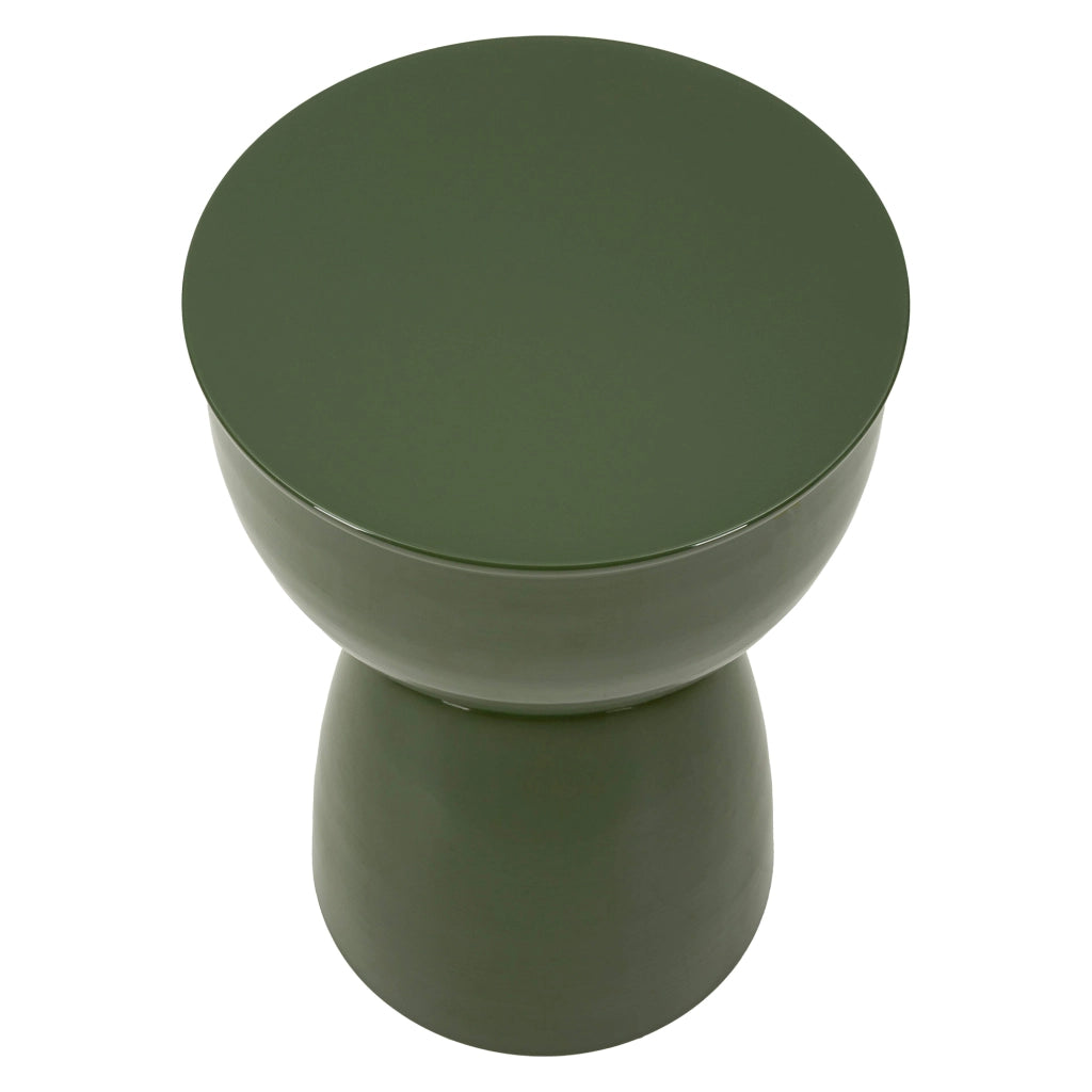Gorkha, Tavolino da Salotto Forma Rotondo, 33x50x33h cm Verde