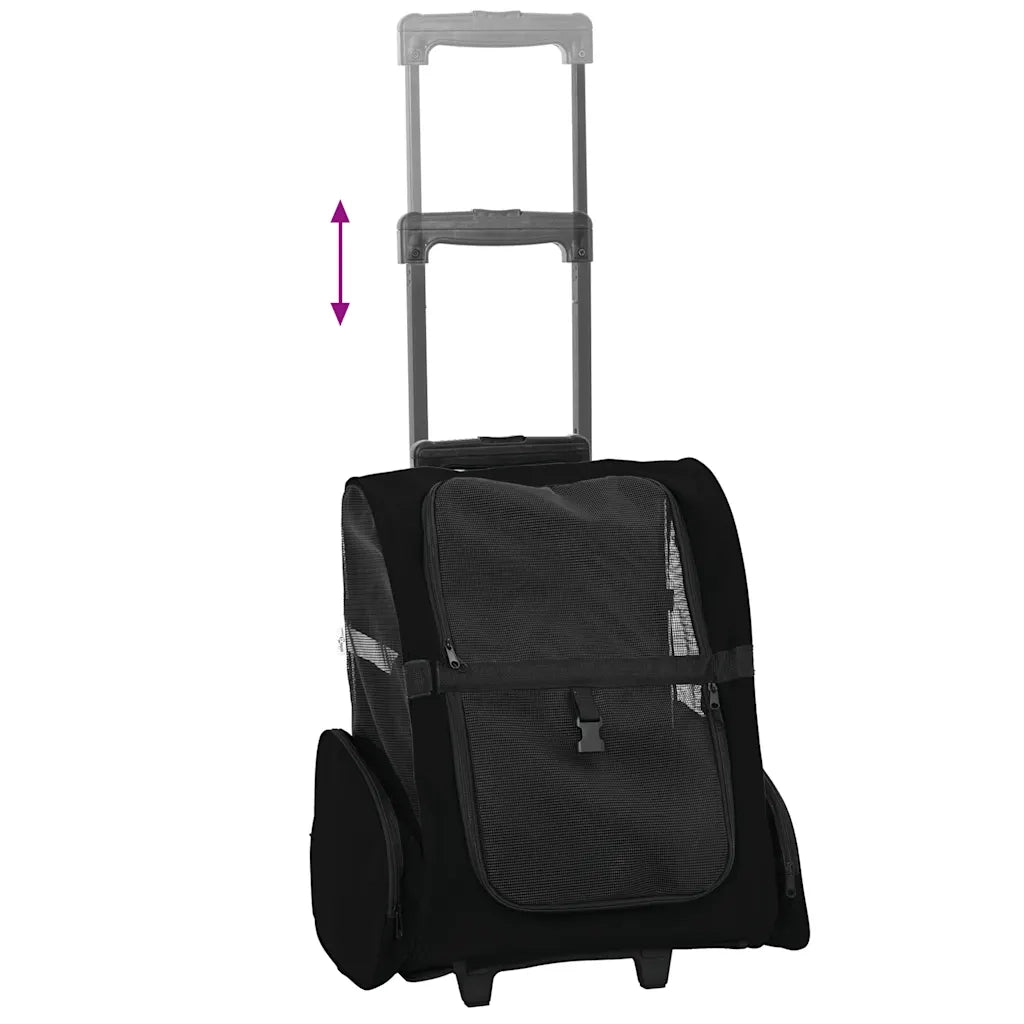 Carrello per Animali 3 in 1 Design Nero 48x32x(57-106) cm Tessuto Oxford 42007372