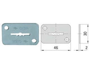 6pz bocchetta acciaio zincato doppia mappa 06124 02 mm46x30, spessore mm2 cod:ferx.fer394574