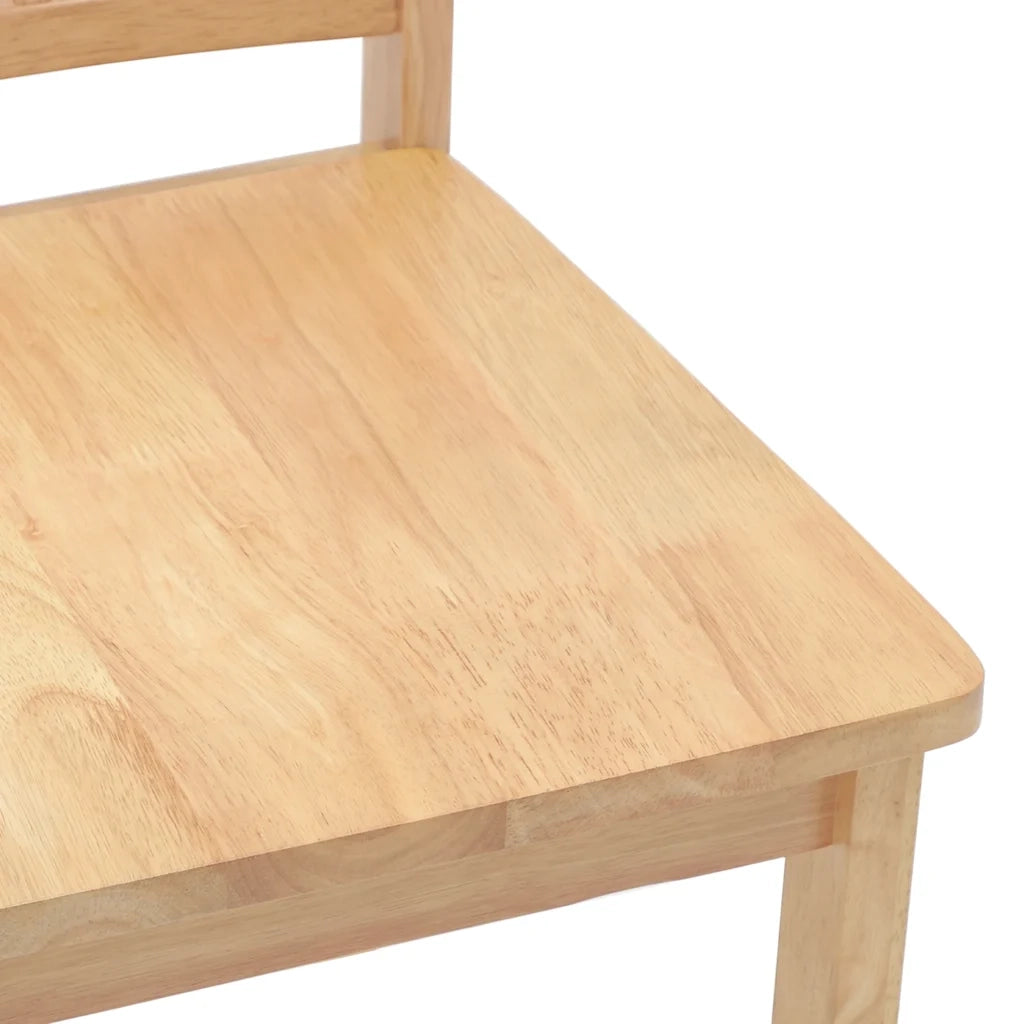 Sedie da Pranzo 2 pz Naturale in Legno Massello di Hevea