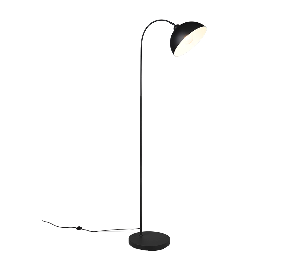 Piantana ad arco, metallo, nero, H 170 cm, Sierra