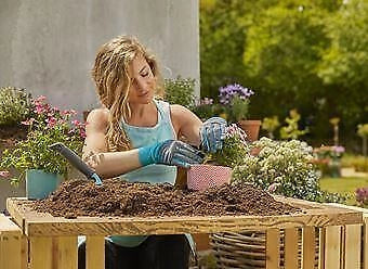Gardena 11501-20 Guanto protettivo Guanti da giardinaggio Nero, Blu, Grigio Cotone, Elastan, Nylon, Poliestere, Poliuretano