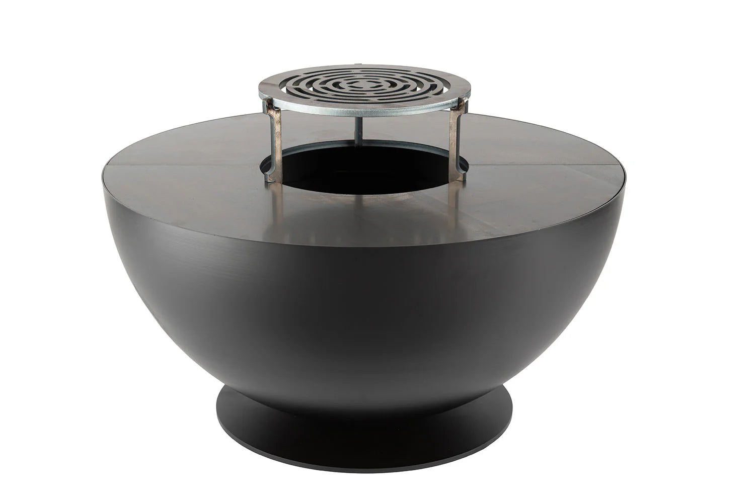 Barbecue a Legna Ø80x42 cm Tulipano in Acciaio Nero Alta Temperatura