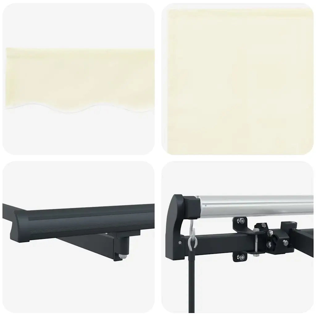 vidaXL Tenda con tende Crema 350 x 200 x 120 cm Tessuto e Metallo