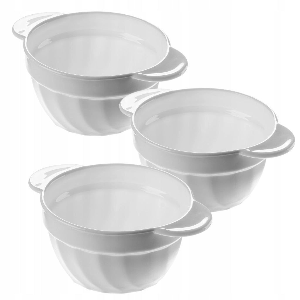 Set di 3 ciotole da zuppa KADAX da 650 ml, bianche.