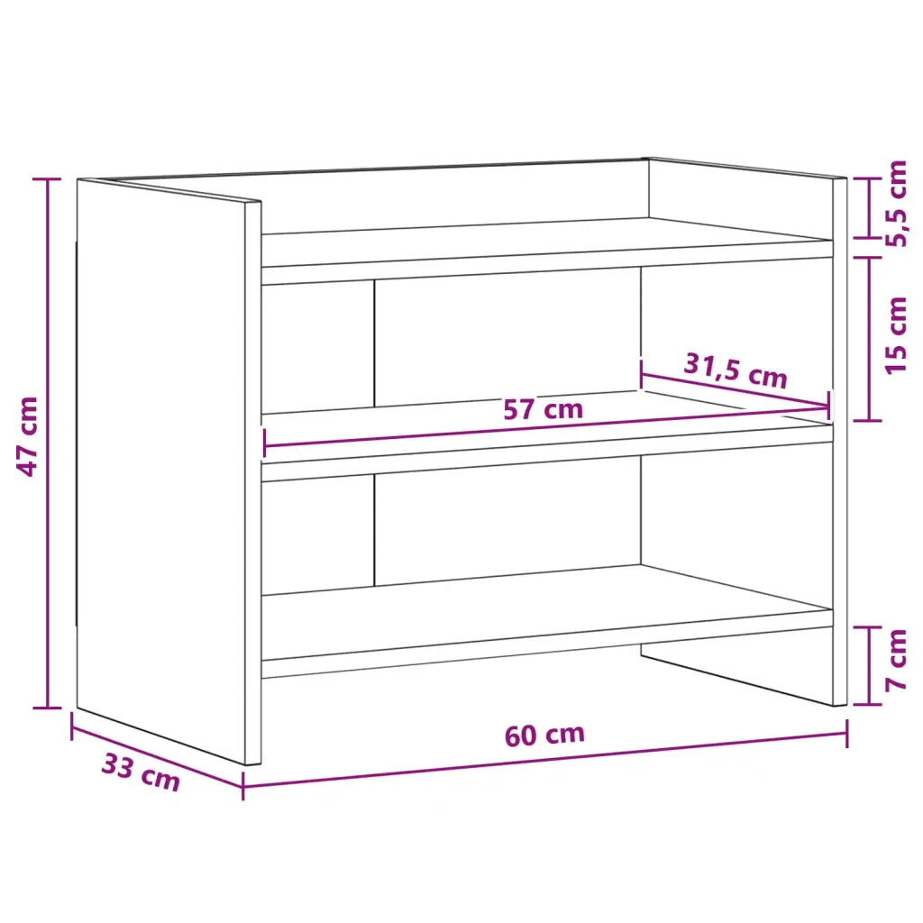 Mobile TV 60 x 33 x 47 cm Rovere Sonoma Legno ingegnerizzato 8011213