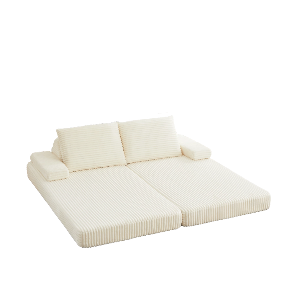 Divano letto in corda moderno ¨C Minimal ¨C 210cm con due cuscini e braccioli rimovibili
