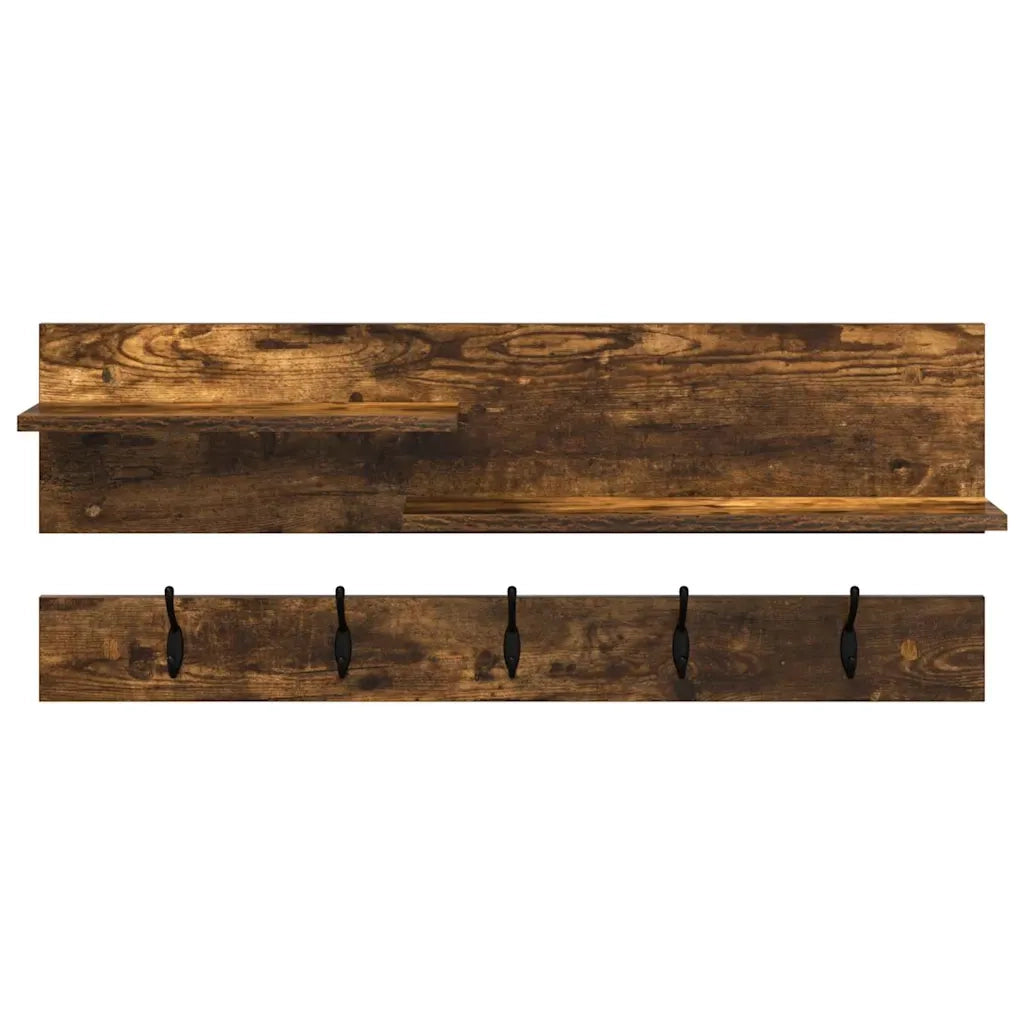 Appendiabiti a muro A parete Rovere fumé 90 x 15 x 36 cm 874423