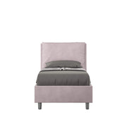 Letto singolo senza rete imbottito 80x190 microfibra glicine Antea