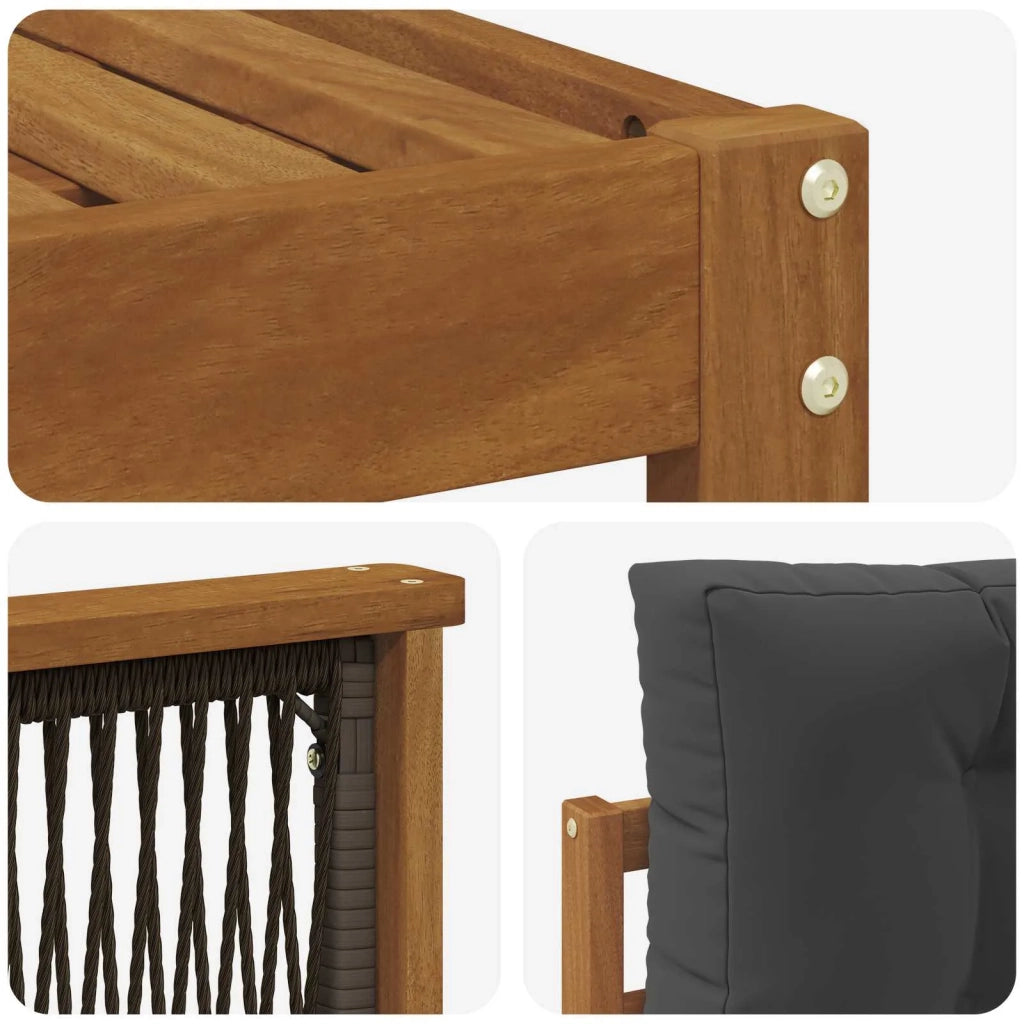 Set di divani da esterno 5 pz Naturale e Antracite 3382995