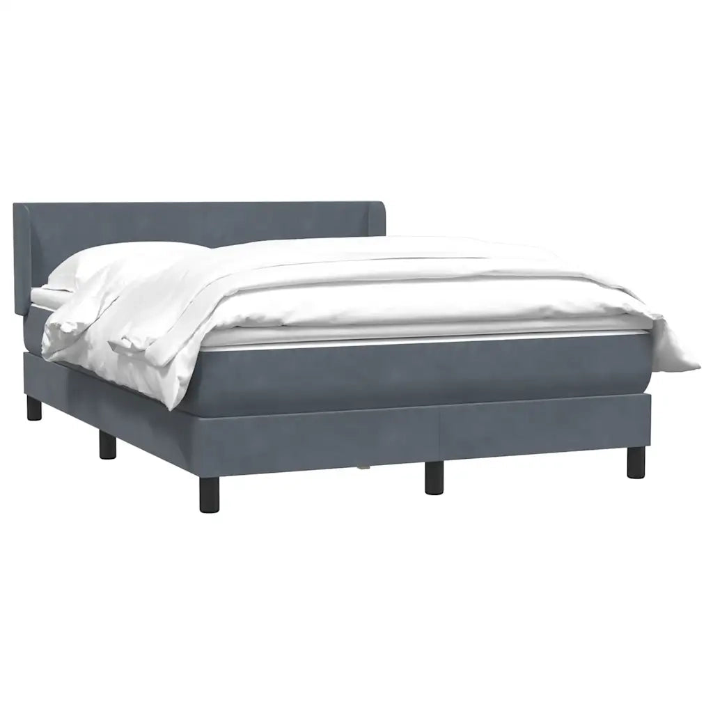 vidaXL Giroletto a Molle con Materasso Grigio Scuro 160x210 cm Velluto