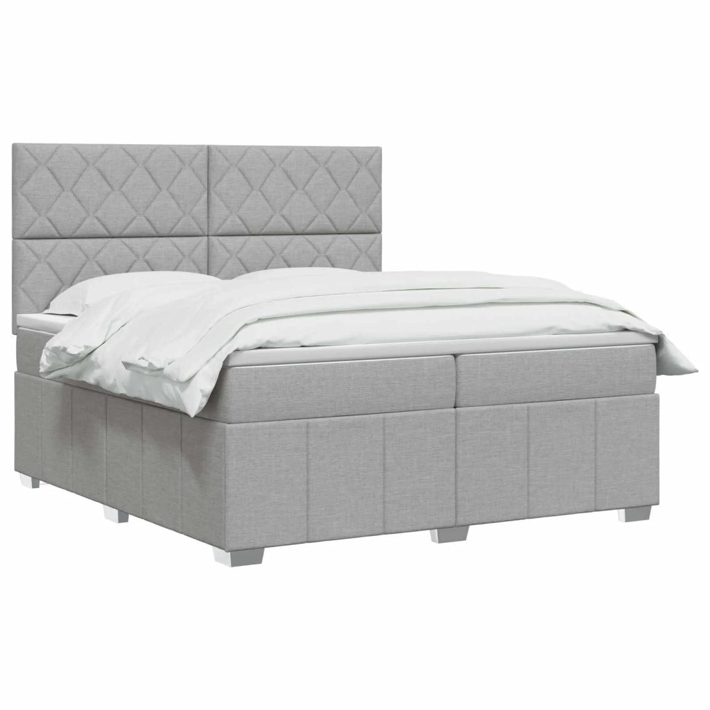 Letto box spring con materasso Grigio Chiaro 200 x 200 cm 3454225