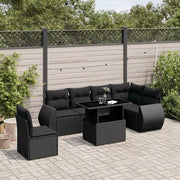Set Divani da Giardino con Cuscini 7pz Nero Polyrattan 3268565
