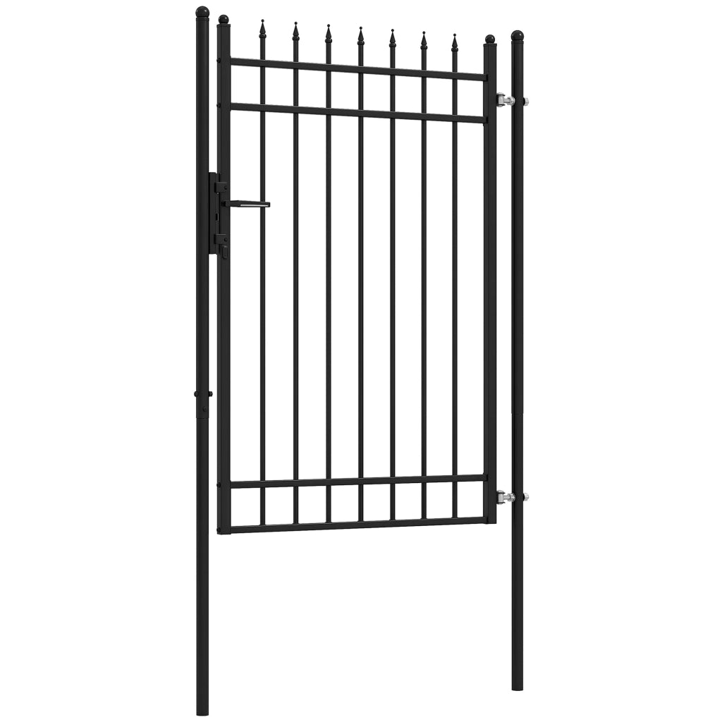 Cancelletto di Sicurezza con Serratura. 3 Chiavi e 2 Paletti. in Acciaio Zincato. 107x204 cm. Nero