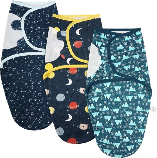 Asciugamano per neonati e bambini di 100% cotone biologico, sicuro, regolabile, asciugamano per neonati, nuovi nati, blu scuro