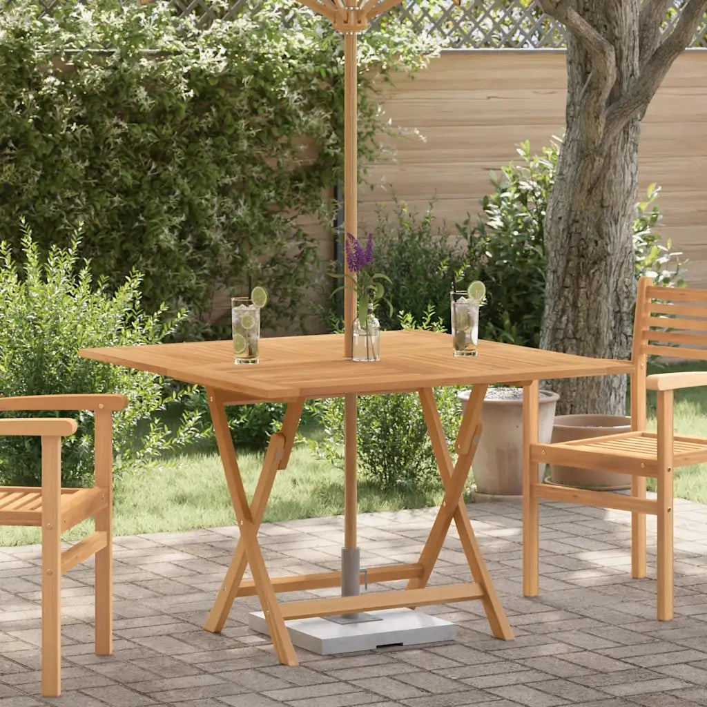Tavolo da Giardino Pieghevole Grigio 110x110x75cm Massello Teak 362616
