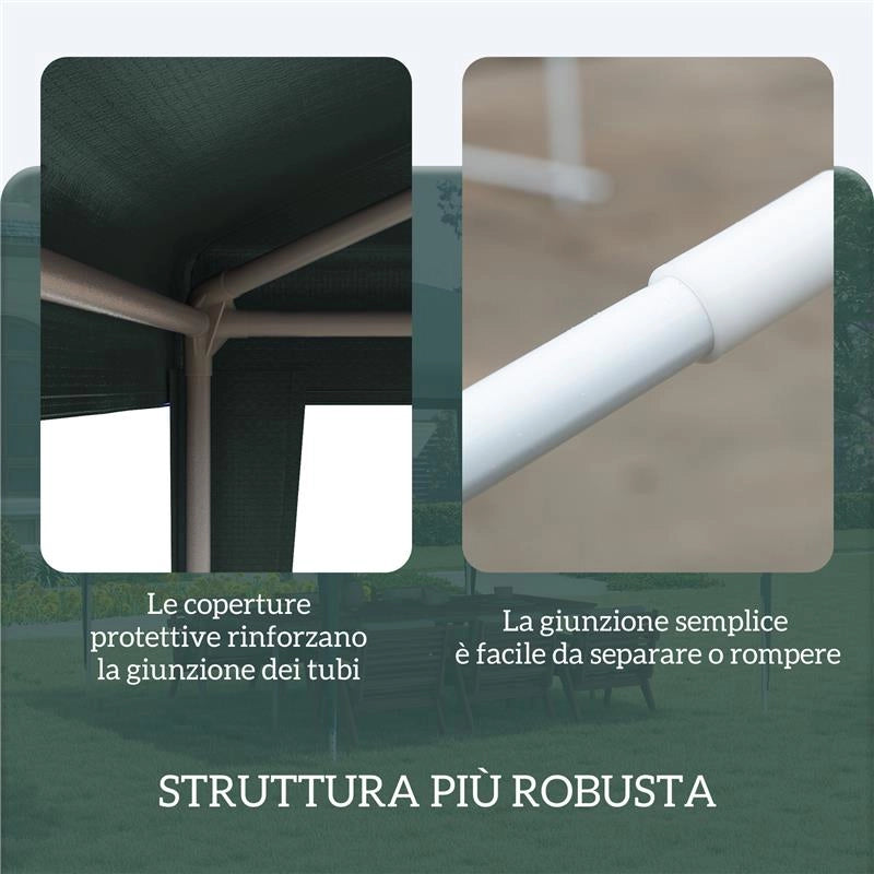 GAZEBO DA GIARDINO 3X3 M PIEGHEVOLE E PORTATILE CON COPERTURA ANTI UV VERDE