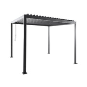 Pergola bioclimatica 3x3 con piedini arrotondati in alluminio e
