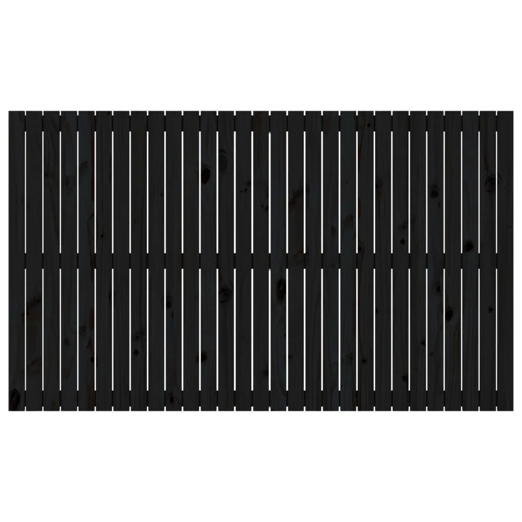 Testiera da Parete Nera 185x3x110 cm in Legno Massello di Pino 824967