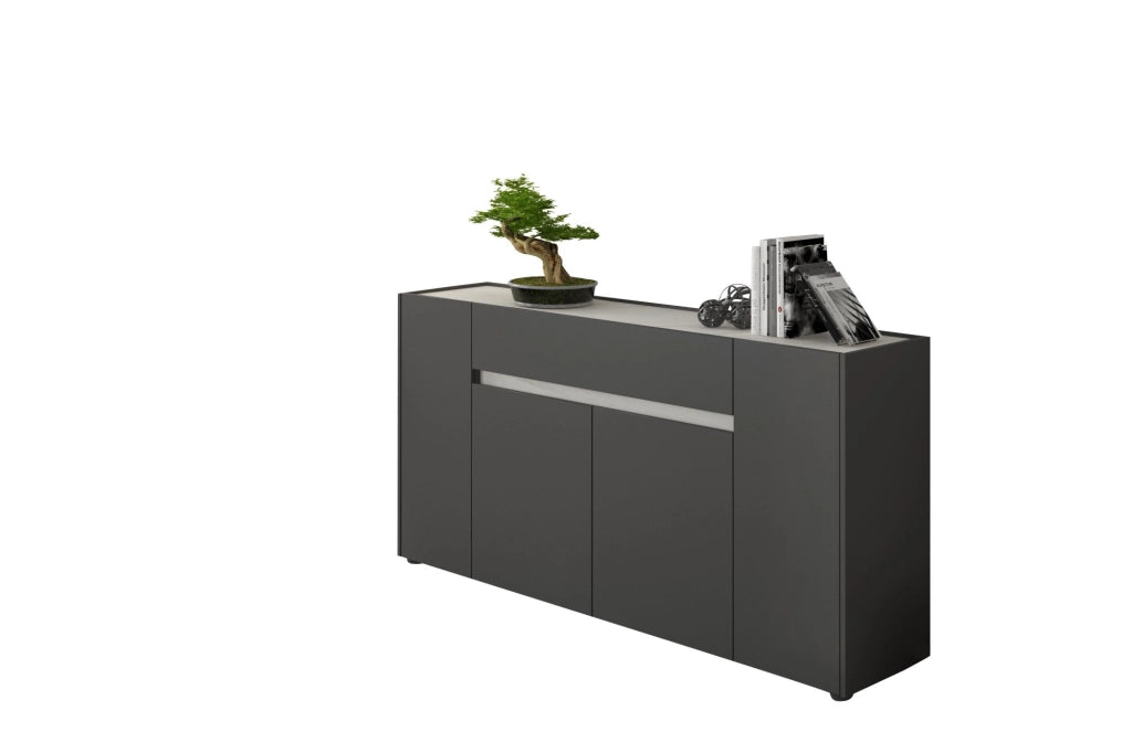 Madia Cirimido, Credenza un Cassetto, 170x40x85h cm Nero Antracite