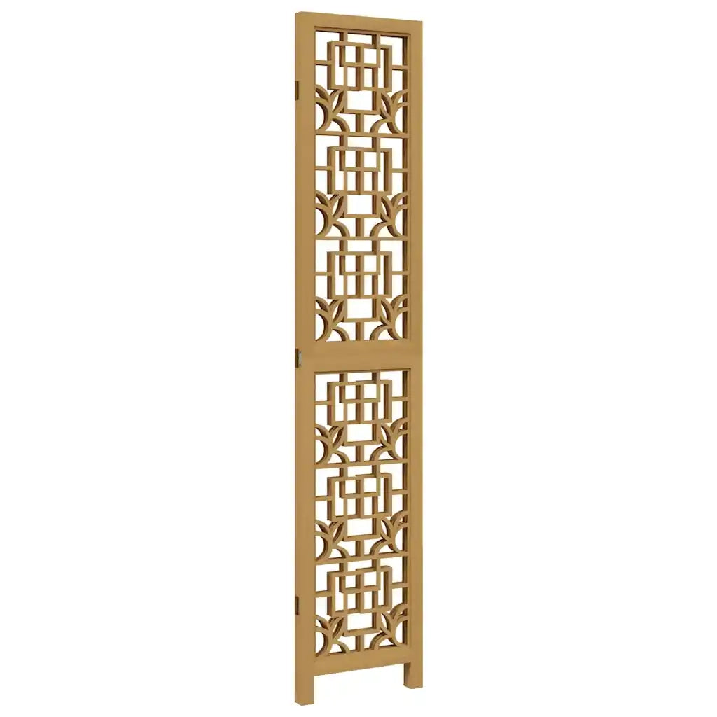 Divisorio Ambienti | Divider per stanze | Paravento 3 Pannelli Marrone Scuro Massello Paulownia