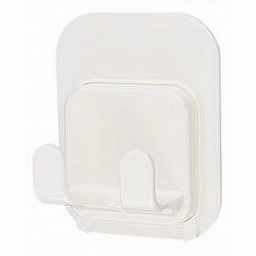 Trade Shop - Gancio Doppio Adesivo A Parete Multiuso Per Bagno Casa Cucina Trasparente 87361 -