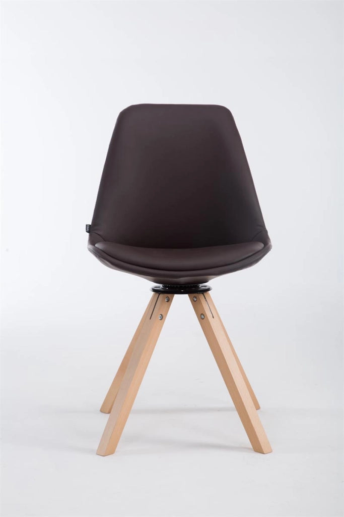 Sedia Girevole Calais in Similpelle natura,marrone
