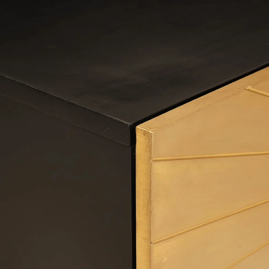 Tavolino da salotto | Tavolino da caff¨¨ | Tavolino da Soggiorno Nero e Oro 80 x 50 x 40 cm