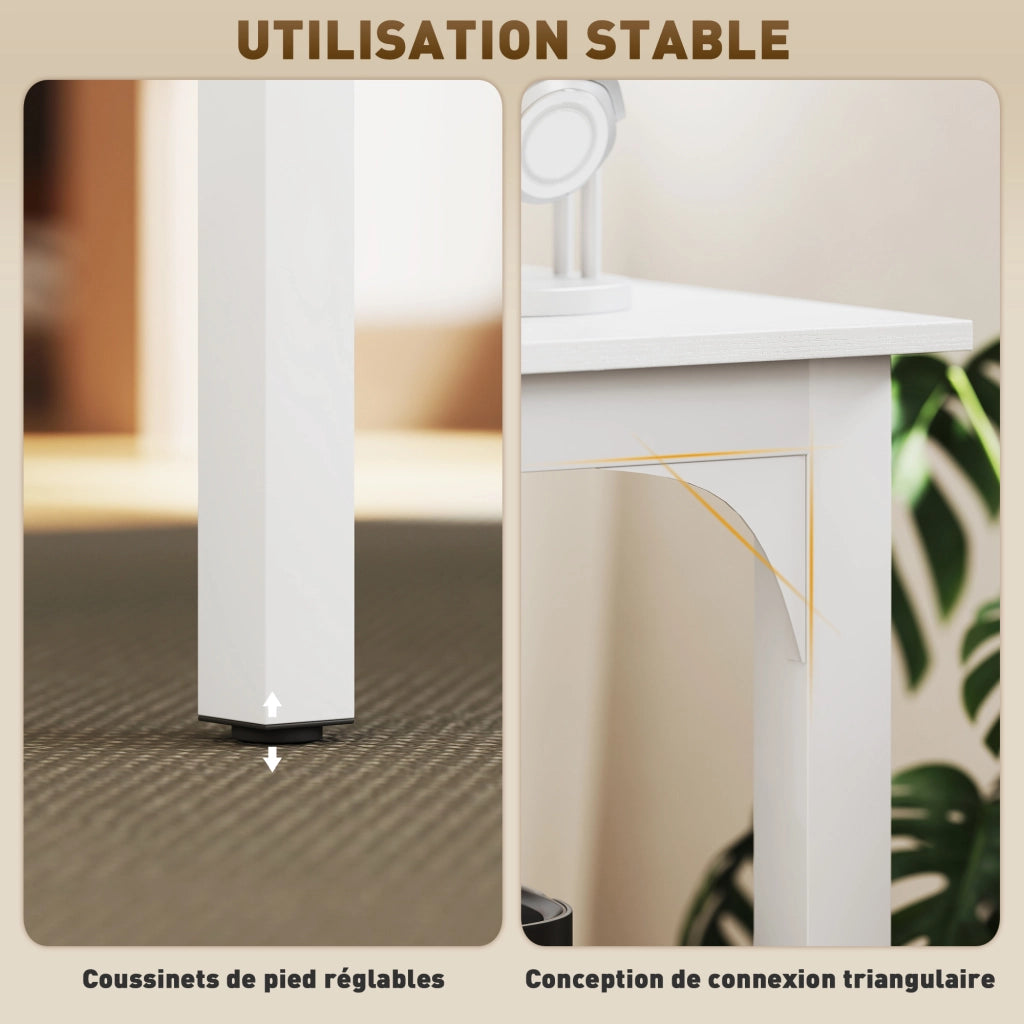 Scrivania per computer 180 cm con cassetto e ripiano ¨C zephmum ¨C bianco 180x70x75