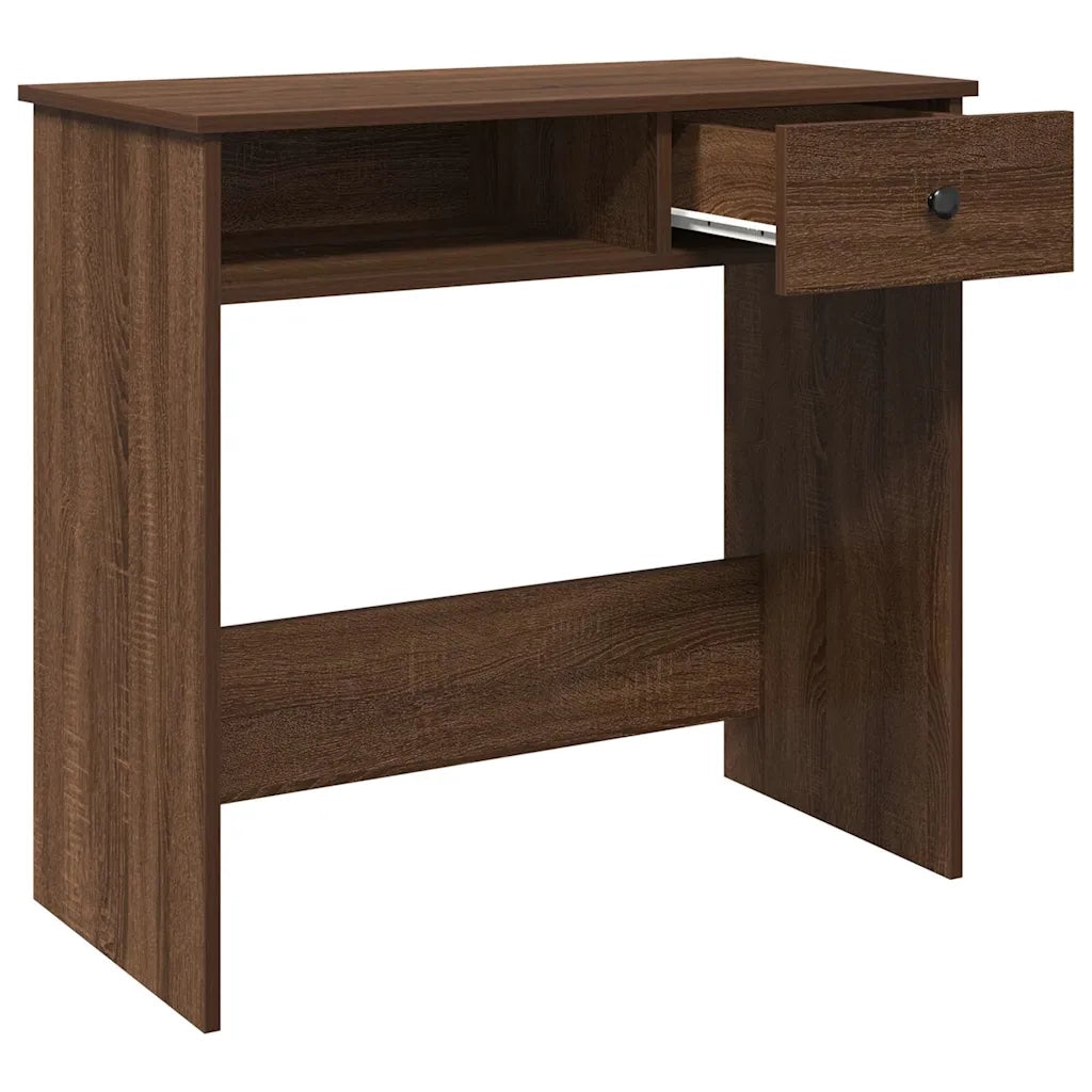 Scrivania Rovere Marrone 80x40x75 cm in Legno Multistrato 860478