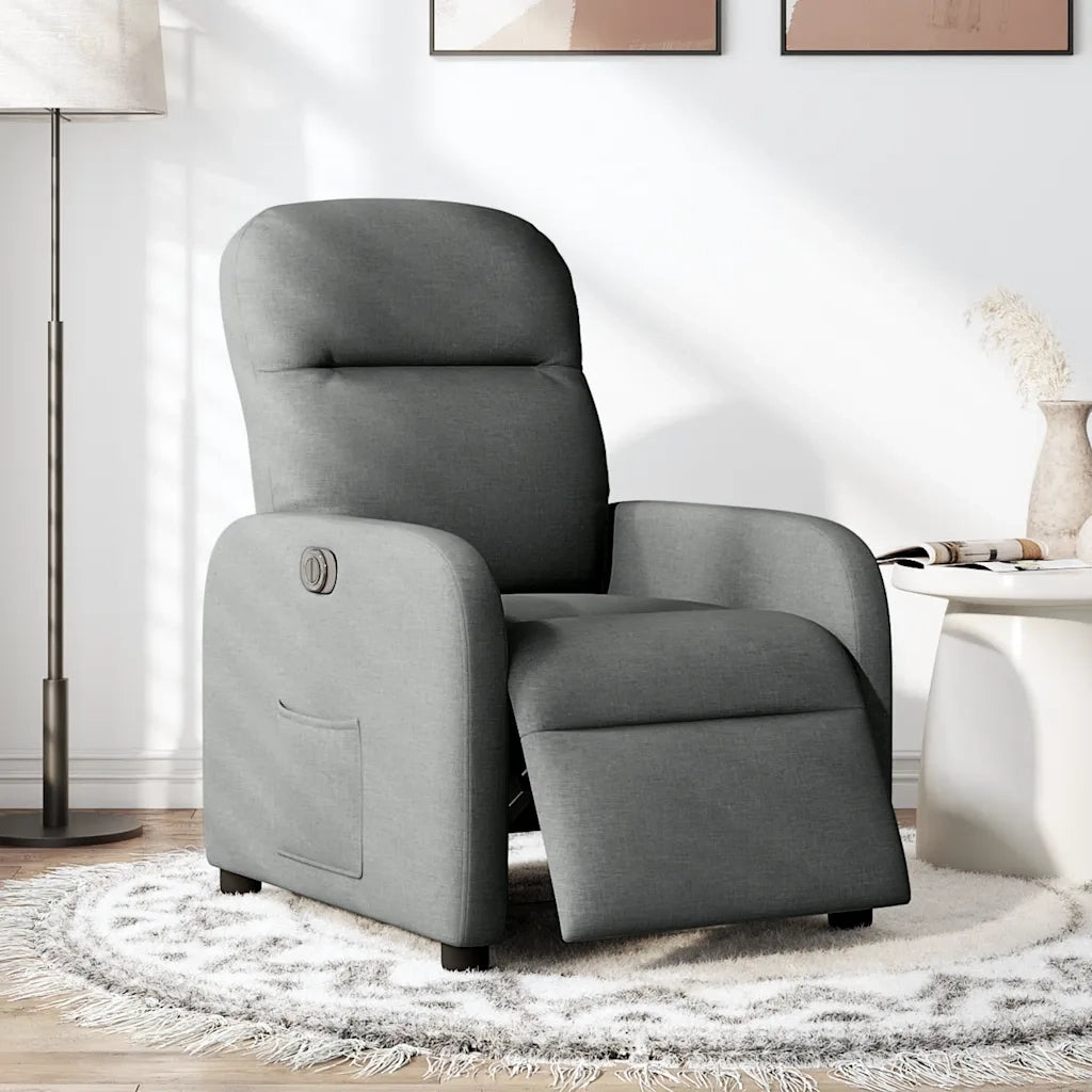 Poltrona Elettrica Reclinabile Grigio Scuro in Tessuto 3302953
