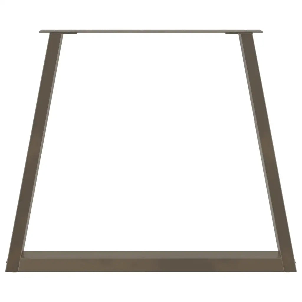 Gambe per tavolo da pranzo a forma di V 2 pz in acciaio naturale 80x(72-73,3) cm