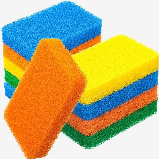 Spongia di silicone - 10 pezzi - Scopa per cucina - Piastra di spugna - Scrubber di silicone - Piastra per cucina - Utensile da cucina - Piastra per pulizia - Scrubber per cucina - Piastra di spugna morbida