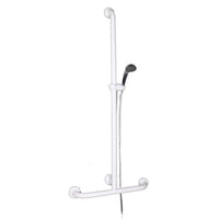 Goman maniglia inox con saliscendi doccia bianco