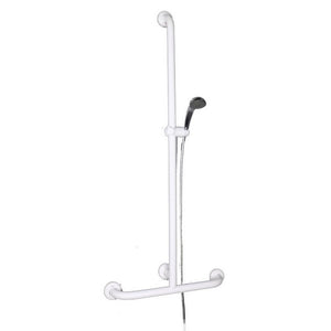 Goman maniglia inox con saliscendi doccia bianco