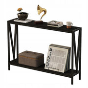 Consolle marrone scuro, tavolino da ingresso con ripiano, spaziosa, alta, 76 cm