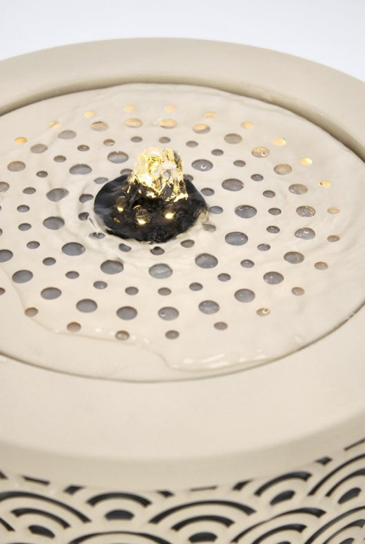 Fontana da Giardino Beige Stile Moderno con Led - BLOSSOM