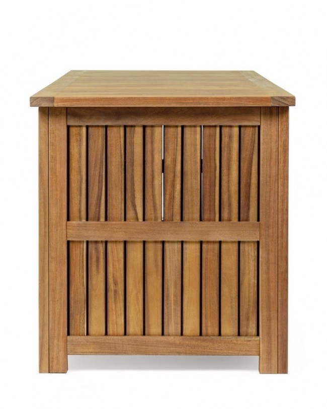 Baule Porta Cuscini Legno Marrone Rustico da Esterno - SERENITY