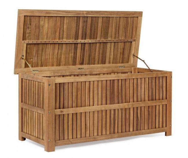 Baule Porta Cuscini Legno Marrone Rustico da Esterno - SERENITY