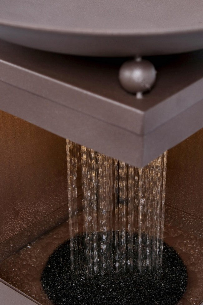 Fontana da Giardino Acciaio Marrone Stile Rustico da Esterno - SNOWFLAKE Colore: Marrone