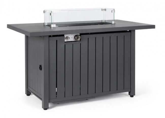 Camino a Gas Acciaio Grigio Moderno da Esterno 109x59 - NUVOLA