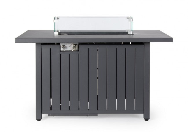 Camino a Gas Acciaio Grigio Moderno da Esterno 109x59 - NUVOLA