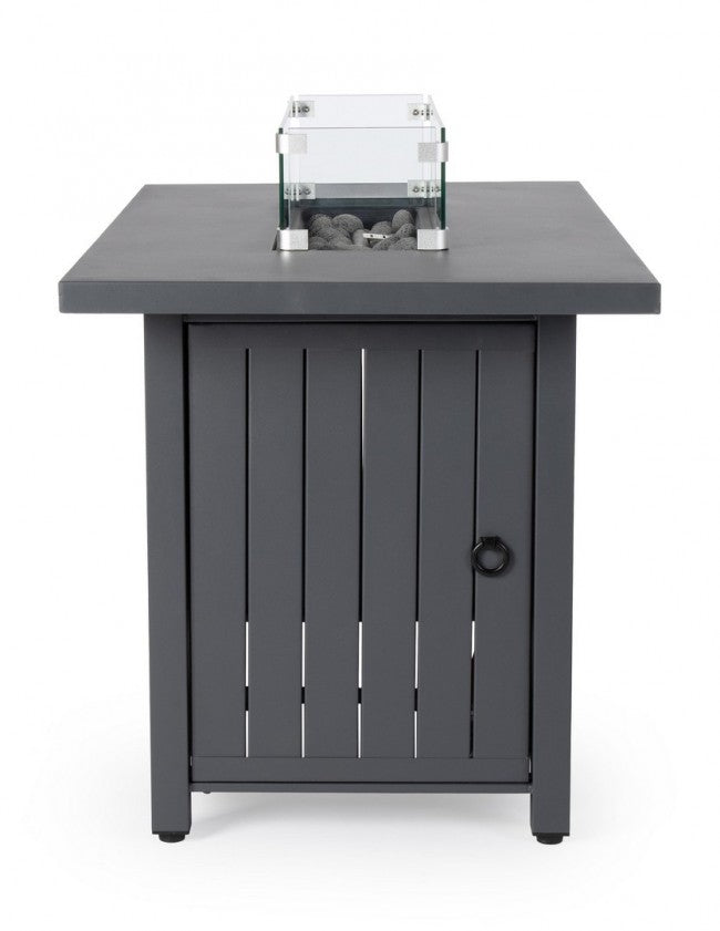 Camino a Gas Acciaio Grigio Moderno da Esterno 109x59 - NUVOLA