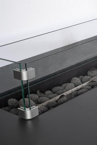 Camino a Gas Acciaio Grigio Moderno da Esterno 109x59 - NUVOLA