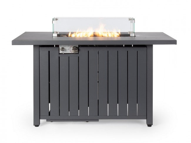 Camino a Gas Acciaio Grigio Moderno da Esterno 109x59 - NUVOLA