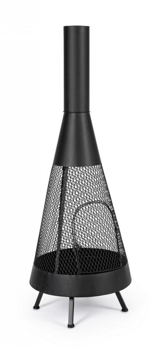 Braciere Acciaio Nero Moderno da Esterno 50xH138 - VULCANO