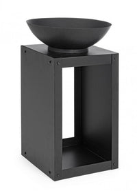 Braciere Acciaio Nero Moderno da Giardino - VULCANO Colore: Nero, Dimensione: 38x38 cm