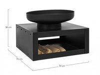 Braciere Acciaio Ruggine Industriale da Esterno 70x38H - VULCANO Colore: Nero