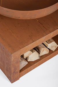 Braciere Acciaio Ruggine Industriale da Esterno 70x38H - VULCANO Colore: Ruggine